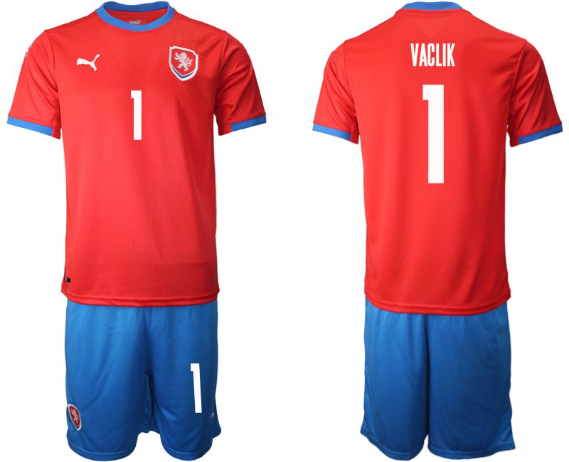 Men 2020-2021 European Cup Czech Republic home red #1 Soccer Jersey->england jersey->Soccer Country Jersey